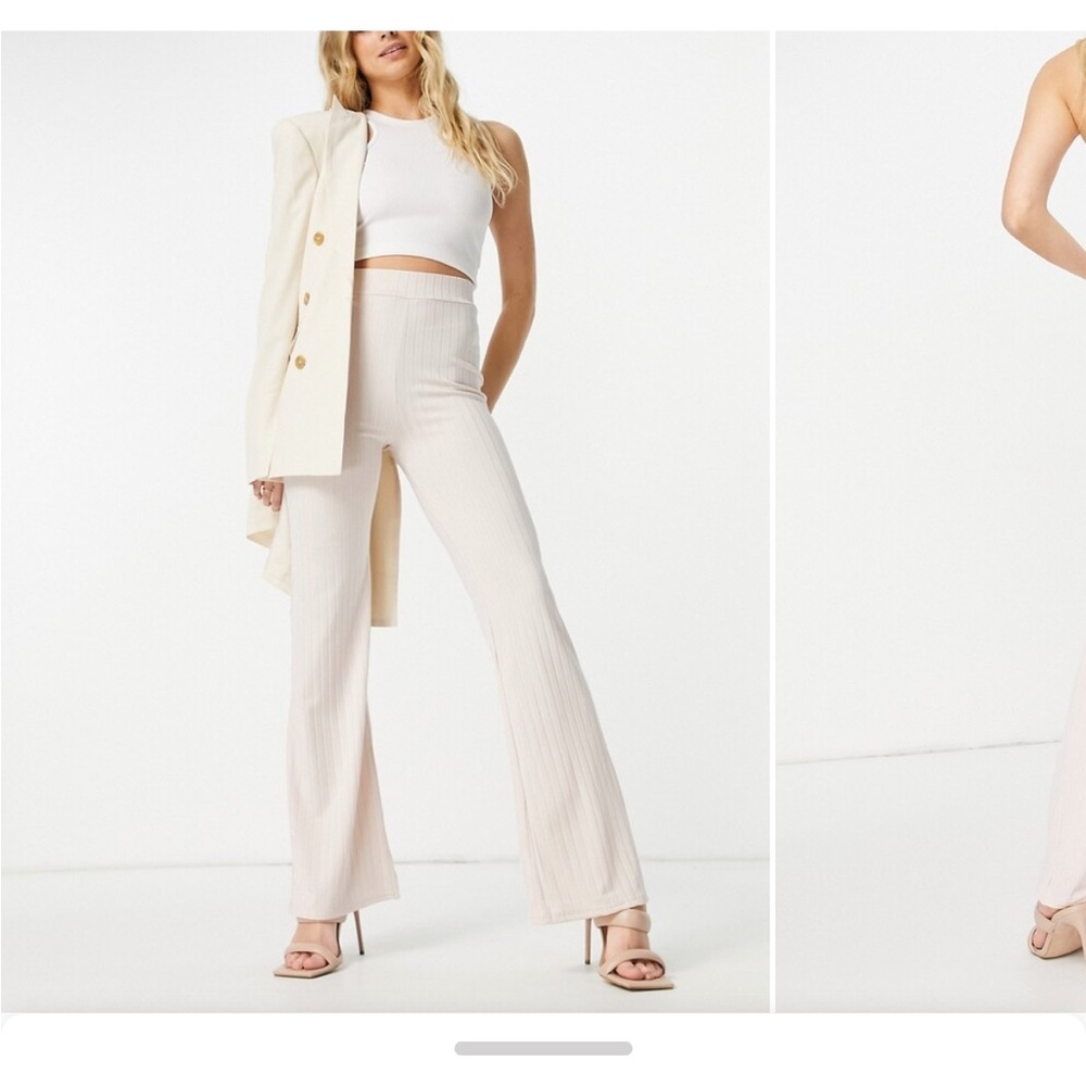 Club L London Plus shimmer wide leg pants